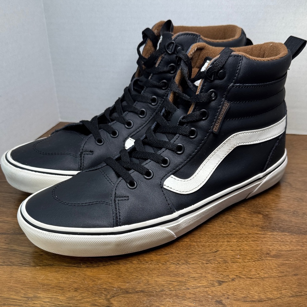 Vans Men's Filmore Hi Vansguard Black w/ White Leather High-Top Sneakers, sz 11